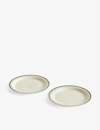 Hay Sobremesa Stoneware Plates Set Of Two 24.5cm In Green And Sand