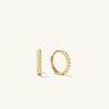 Mejuri Beaded Huggie Hoops In Yellow