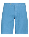 Drumohr Man Shorts & Bermuda Shorts Azure Size S Linen In Blue