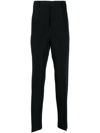 Rick Owens Pleated Tapered-leg Trousers In Blue