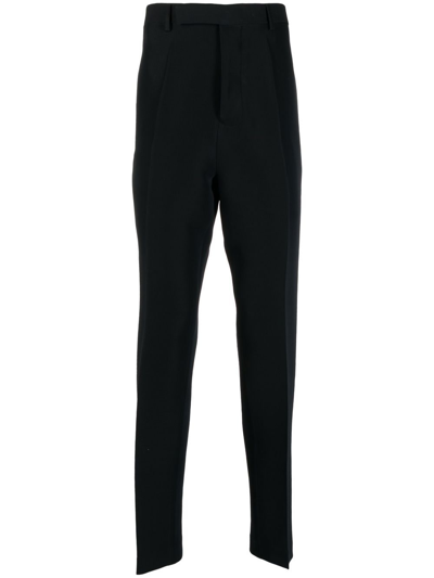 Rick Owens Pleated Tapered-leg Trousers In Black