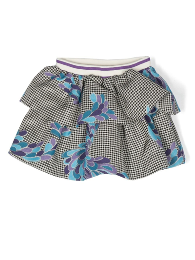 Pucci Junior Babies' Houndstooth-print Flared Skirt In White