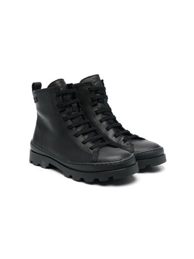 Camper Kids' Brutus Leather Ankle Boots In Black