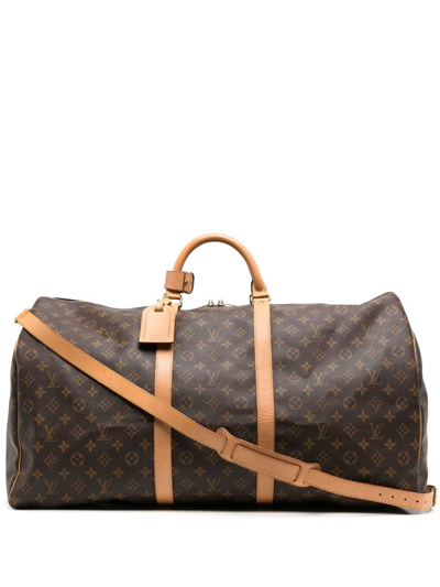 Pre-owned Louis Vuitton 2000  Keepall Bandoulière 60 Holdall In Brown