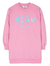 Msgm Logo-print Jersey Jumper Dress In Pink