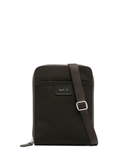 Agnès B. Logo-patch Messenger Bag In Green