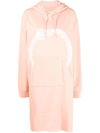 Mm6 Maison Margiela Graphic-print Hooded Dress In Pink