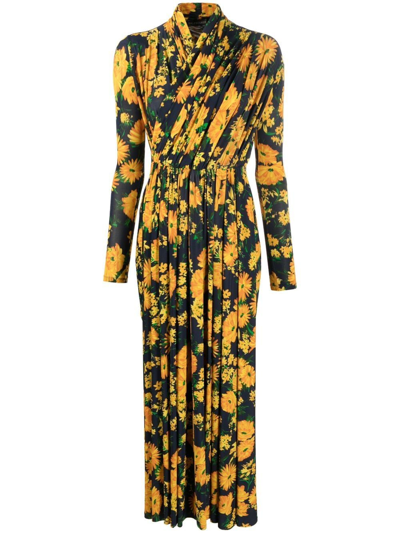 Balenciaga Layered Floral-print Stretch-jersey Playsuit In Multi