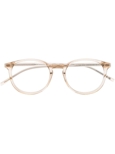 Saint Laurent Round-frame Glasses In Neutrals