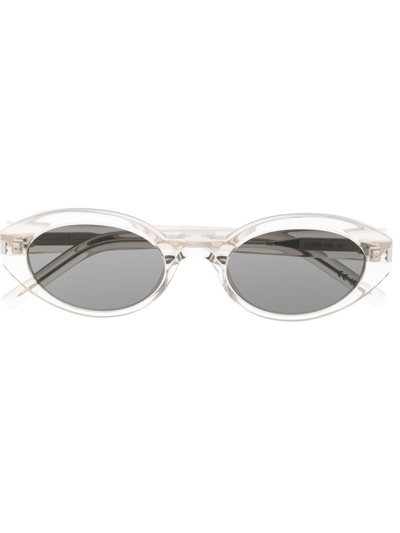 Saint Laurent Sl567 Oval-frame Sunglasses In Neutrals