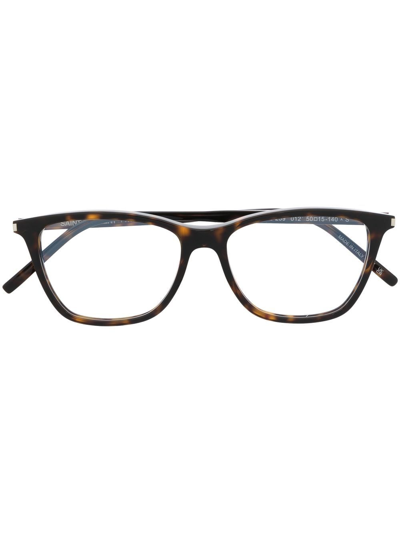 Saint Laurent Wayfarer-frame Glasses In Brown