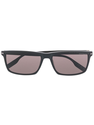 Montblanc Rectangular-frame Design Sunglasses In Black