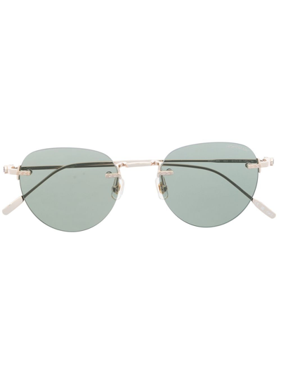 Montblanc Rimless Round-lenses Sunglasses In Gold