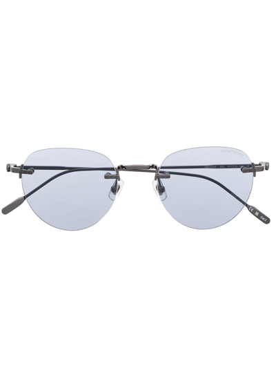 Montblanc Rimless Round-lenses Sunglasses In Black