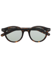 Montblanc Tortoise-shell Roundframe Sunglasses In Brown