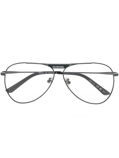 Balenciaga Logo印花飞行员眼镜 In Black