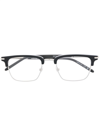 Montblanc Contrasting-bridge Detail Glasses In Black