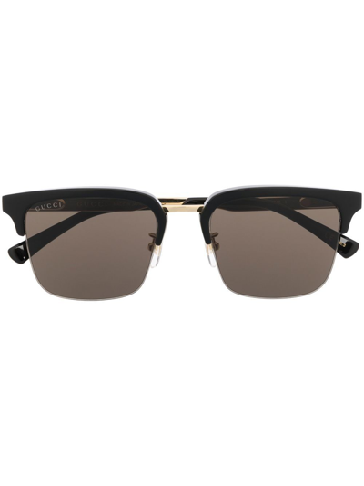 Gucci Rectangular-frame Sunglasses In Black