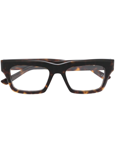 Balenciaga Tortoiseshell-effect Square-frame Glasses In Brown