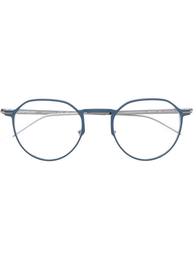 Montblanc Round-frame Optical Glasses In Blue