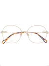 Chloé Round-frame Glasses In Gold