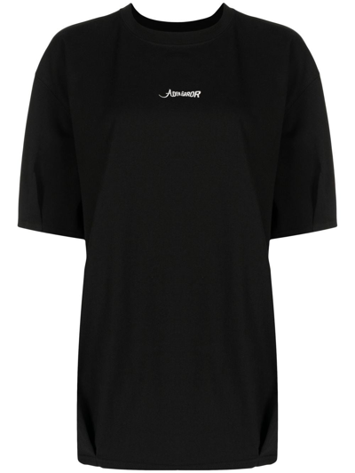 Ader Error Verif Oversized Logo-embroidered T-shirt In Black