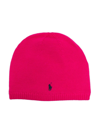 RALPH LAUREN RIBBED EMBROIDERED-LOGO BEANIE