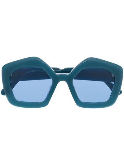 Marni Eyewear Lp4 Pentagonal Sunglasses In Blue