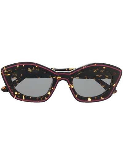 Marni Eyewear Fii Speckled Cat-eye Sunglasses In Brown