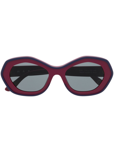 Marni Eyewear Yal Pentagonal Sunglasses In Purple