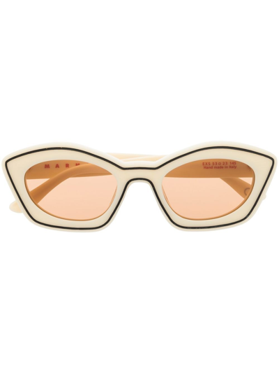 Marni Eyewear Exs Outline Cat-eye Sunglasses In Panna