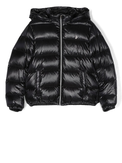 Herno Kids' Logo-plaque Padded Down Jacket In Black