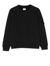 C.p. Company Kids' Logo-patch Long-sleeve Sweatshirt In Black