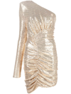 Alexandre Vauthier One-shoulder Sequin Mini Dress In Neutrals