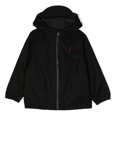 Polo Ralph Lauren Kids' Embroidered-logo Zip-up Jacket In Black