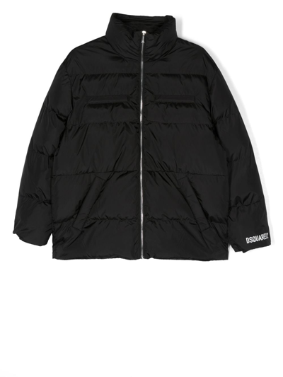 Dsquared2 Kids' Logo-print Padded Puffer Jacket In Black