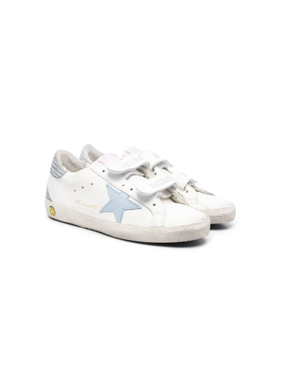 Golden Goose Kids' Superstar Touch-strap Sneakers In White