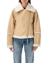 JONATHAN SIMKHAI CORINNE VEGAN SHERPA MOTO JACKET