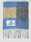 Marni Royal Blue Alpaca Wool Blend Scarf In Blue