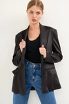 Endless Rose The Satin Blazer In Black