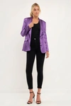 Endless Rose The Satin Blazer In Purple