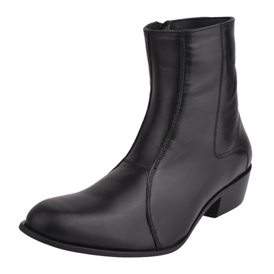 Libertyzeno Jazzy Jackman Leather Ankle Length Boots In Black