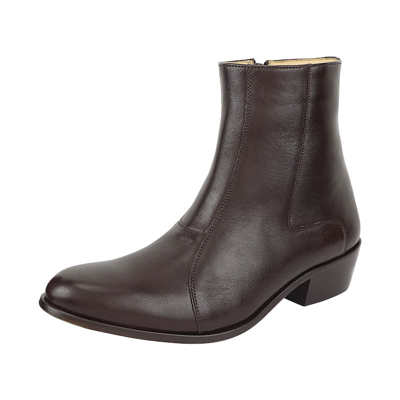 Libertyzeno Jazzy Jackman Leather Ankle Length Boots In Brown