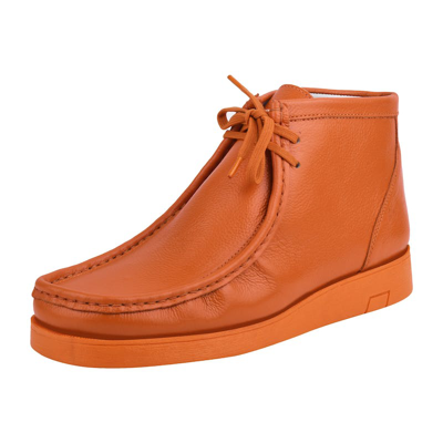 Libertyzeno Hamara Joe Rush Leather Desert Chukka Casual Boots In Orange