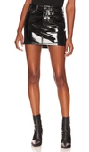 Agolde Recycled Leather Liv Mini Skirt In Black Patent