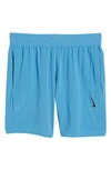 Nike Dri-fit Flex Pocket Yoga Shorts In Dutch Blue/ Black