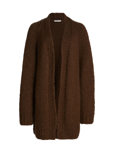 The Row Linares Open-front Cashmere Cardigan In Brown