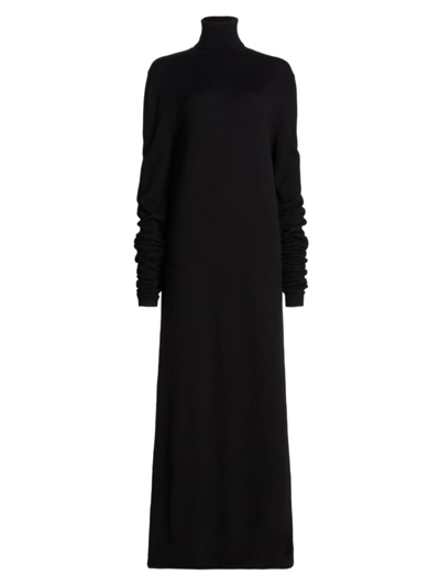 The Row Alicia Fine Gauge Virgin Wool Sweater Dress In Black