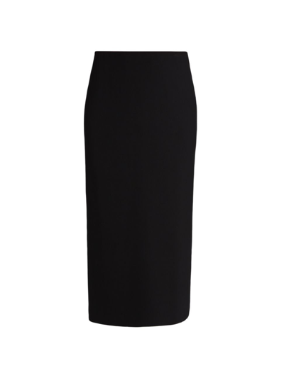 The Row Alumo Vented Midi-skirt In Black