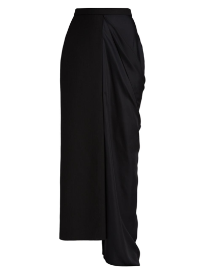 The Row Axel Draped Midi-skirt In Black